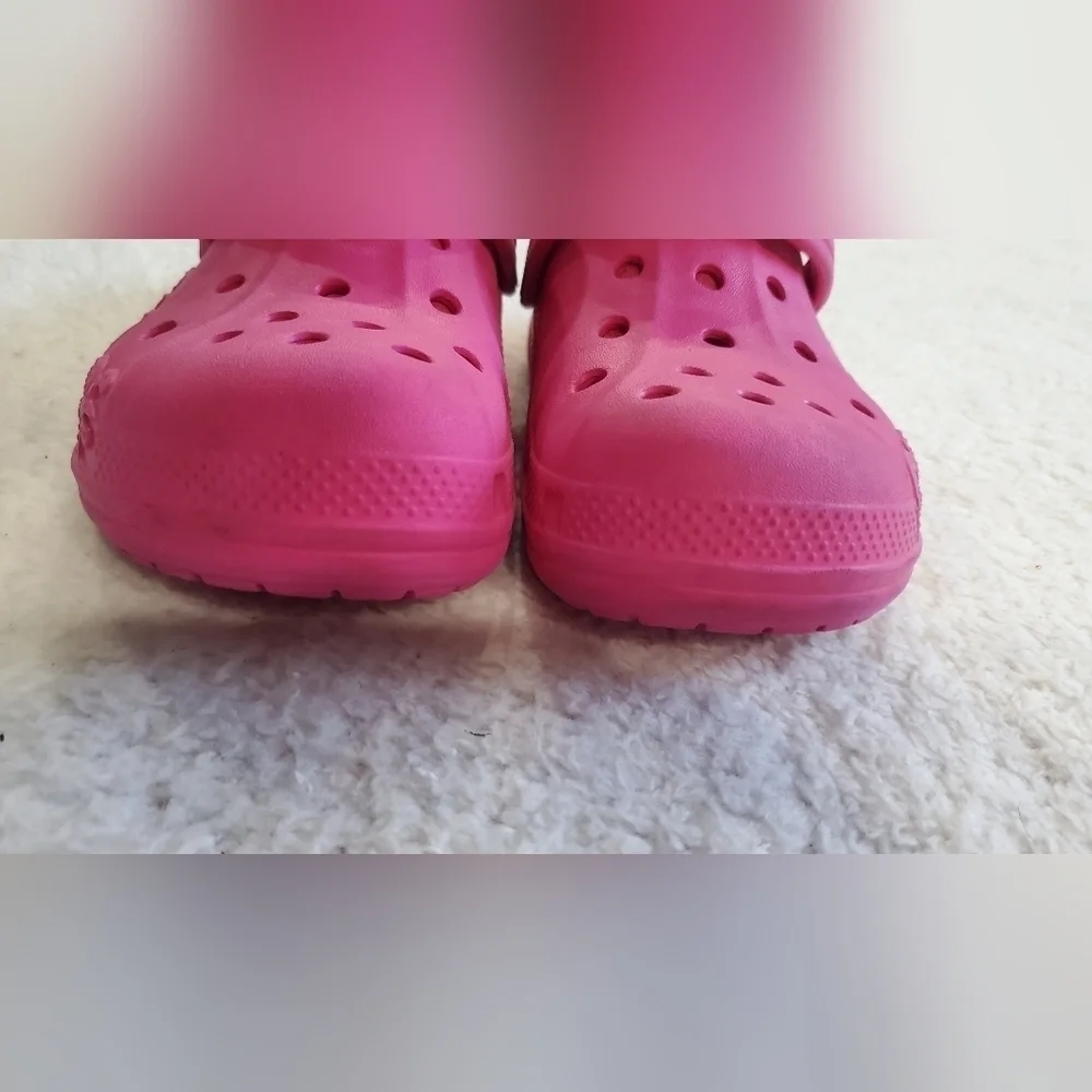 Crocs Classic Lined‎ Hot pink Girls Clogs Size 1